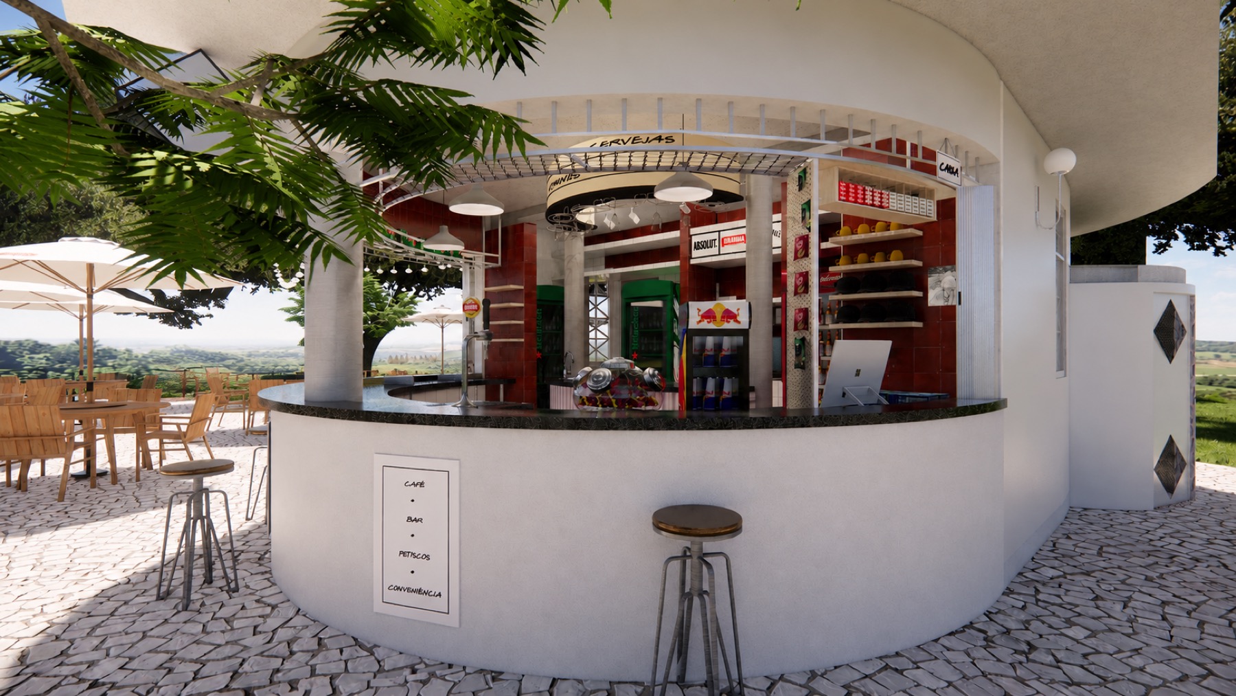 Balcão de atendimento no Parque Central